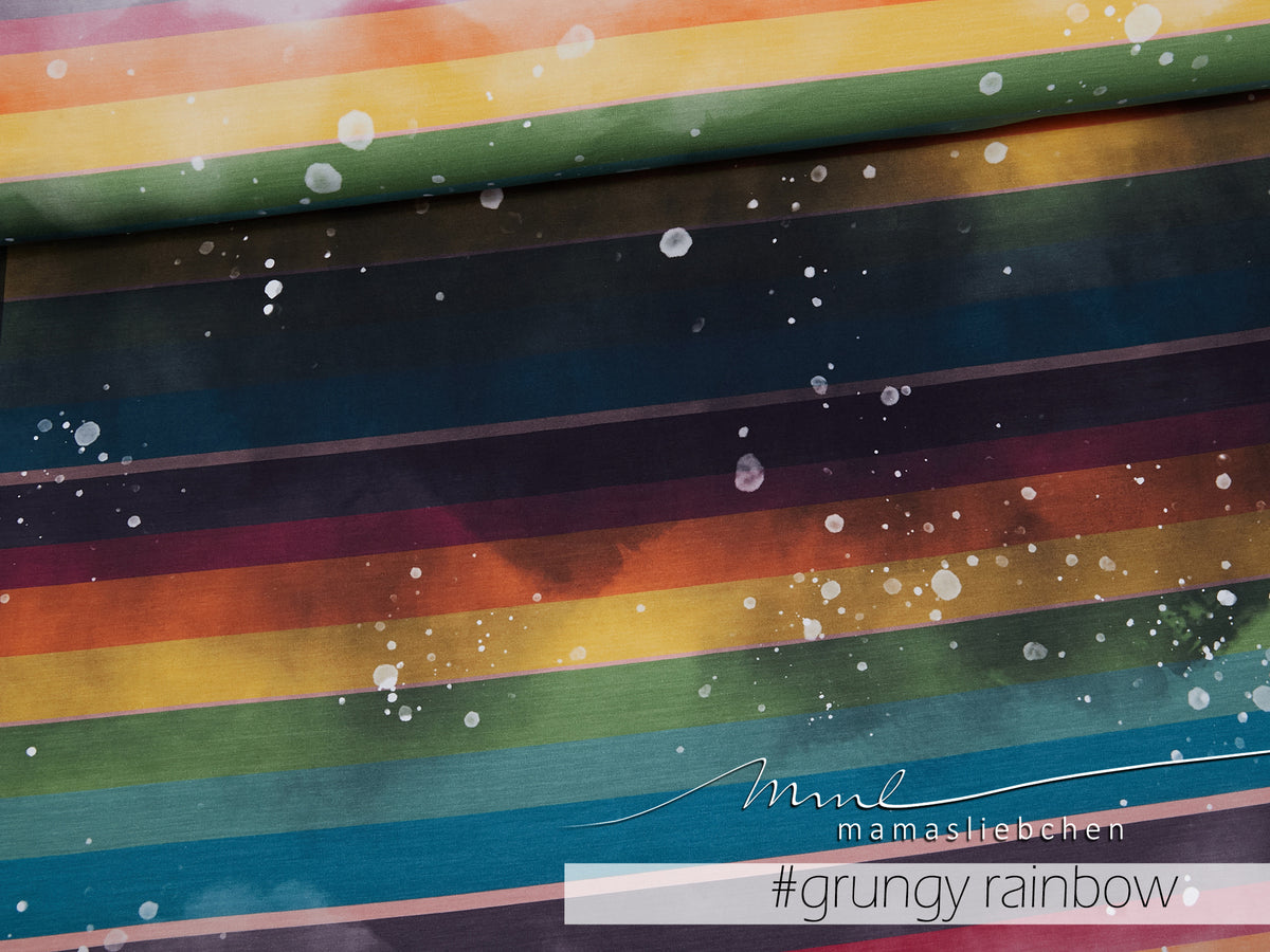 Sommer-Sweat-Stoff "prisma flow #grungy rainbow" (ca. 1,05m)
