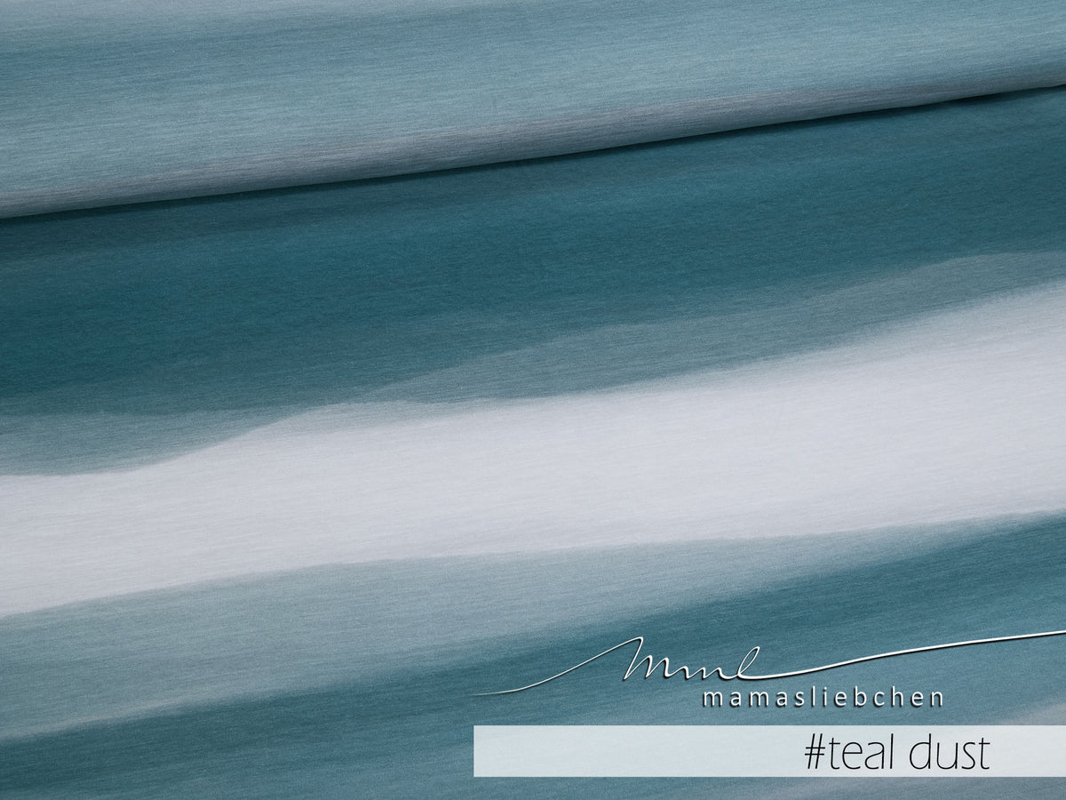 Jersey-Stoff "prisma watercolor #teal dust" (ca. 1,0m)