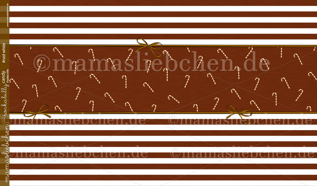 Sommer-Sweat-Stoff "rockabilly candy #rust white" (ca. 1,0m)