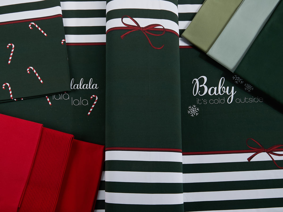 Sommer-Sweat-Stoff "rockabilly xmas #green white" (ca. 1,0m)