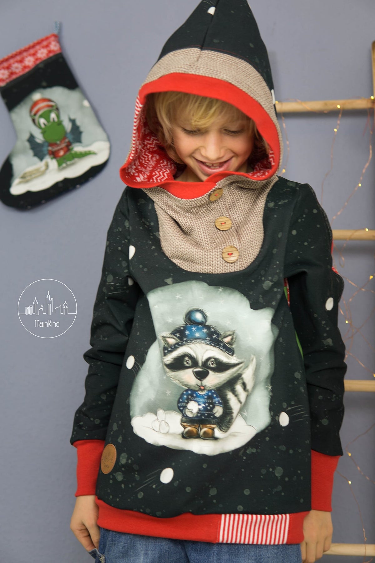 Sommer-Sweat-Stoff "Schneeballschlacht #darkgray" (1 Panel, ca. 0,75m)