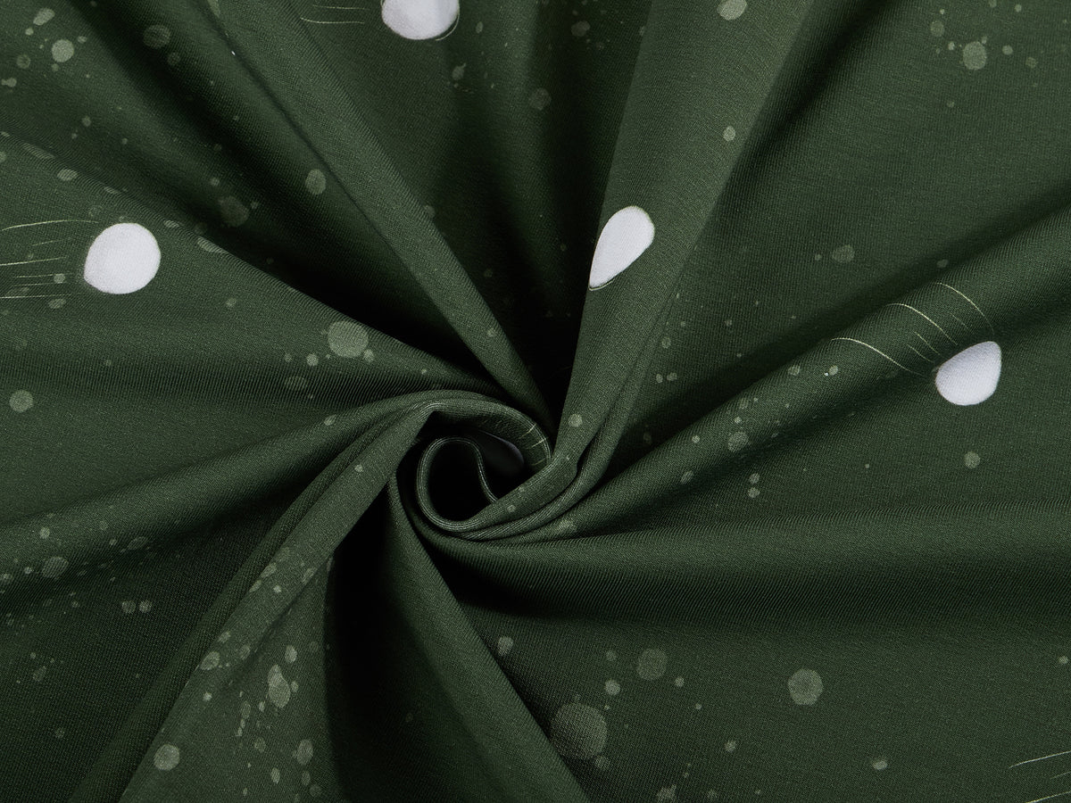 Sommer-Sweat-Stoff "Schneeballschlacht DOTS #green" (0,5m)