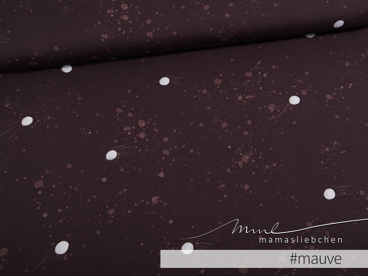 Sommer-Sweat-Stoff "Schneeballschlacht DOTS #mauve" (0,5m)