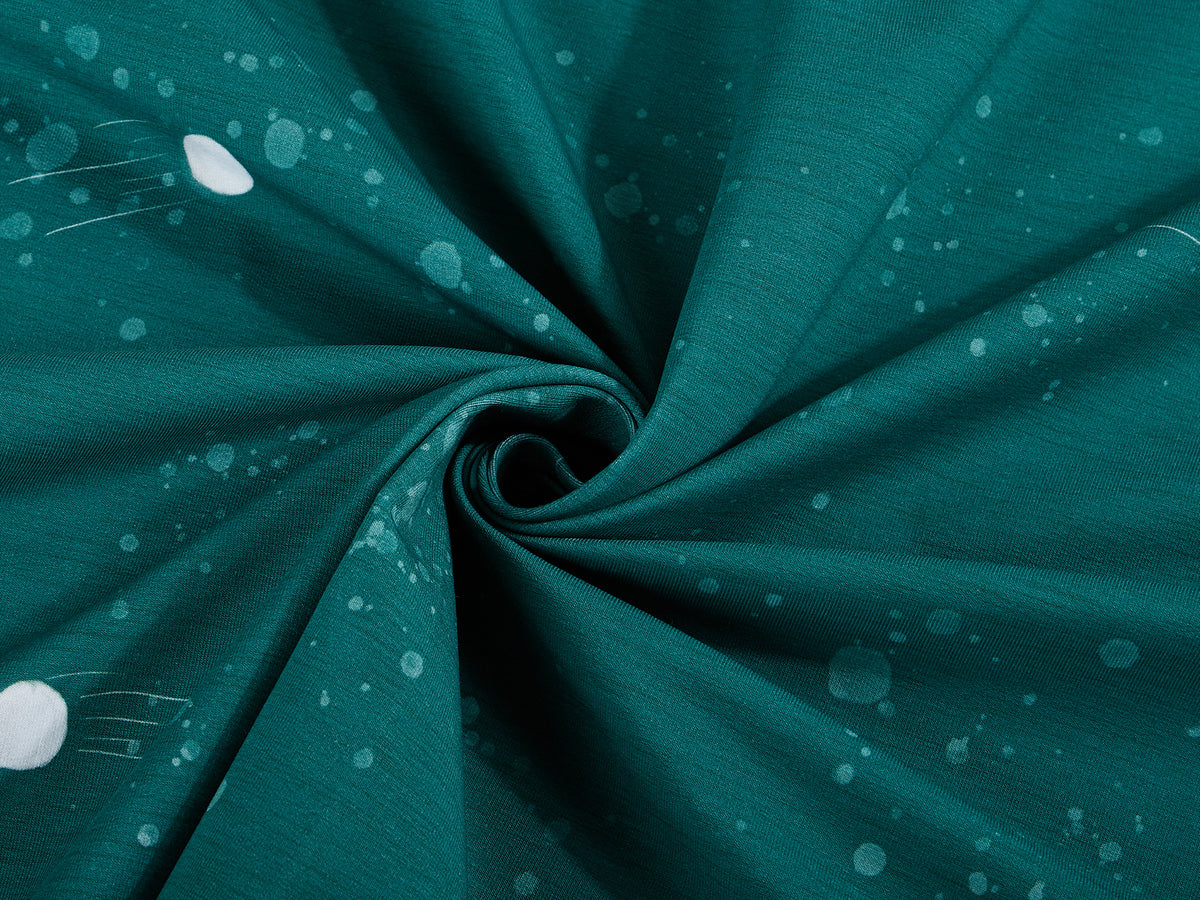 Sommer-Sweat-Stoff "Schneeballschlacht DOTS #teal" (0,5m)
