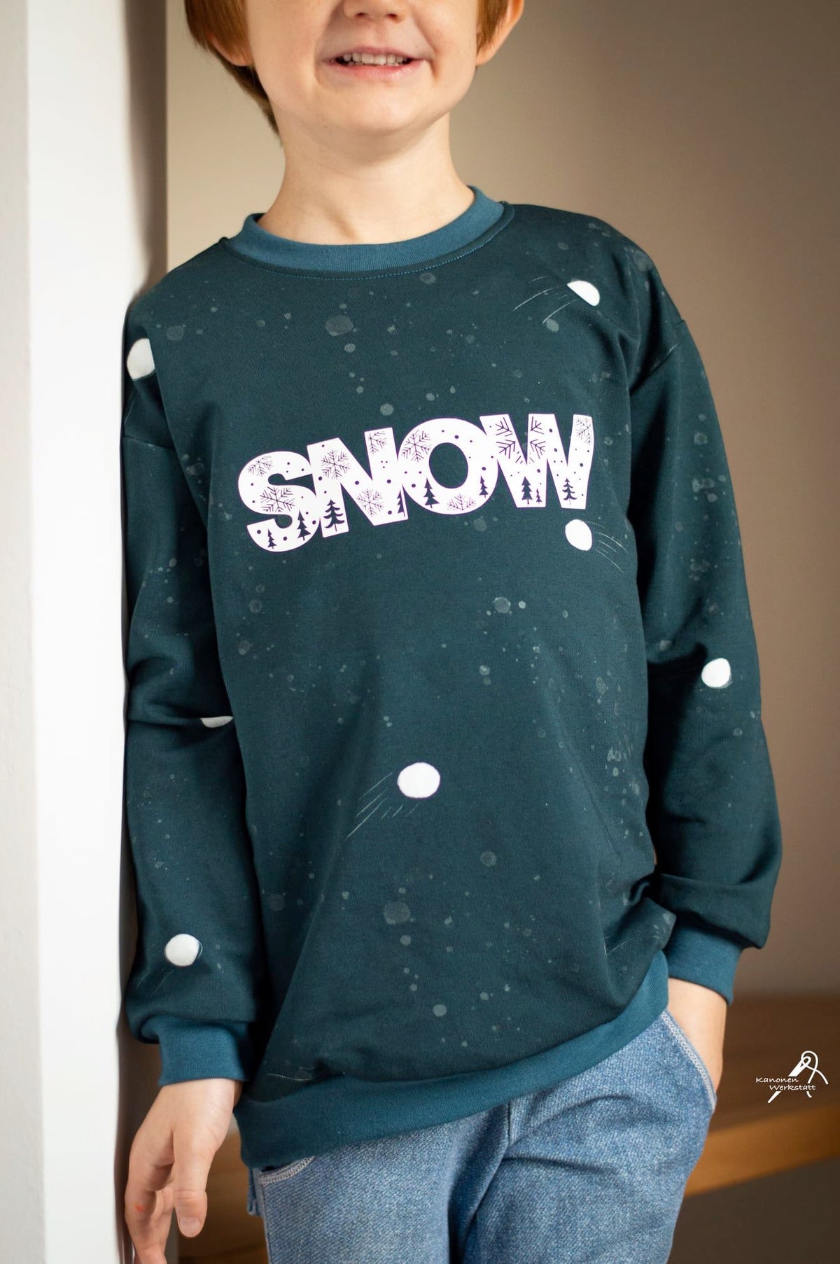 Sommer-Sweat-Stoff "Schneeballschlacht DOTS #teal" (0,5m)