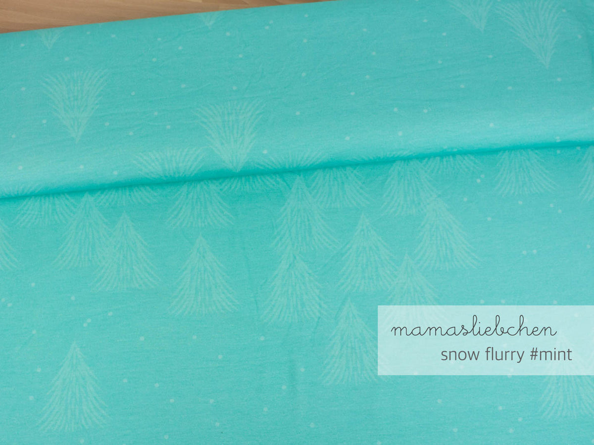 Sommer-Sweat-Stoff " snow flurry #mint" (0,25 Meter)