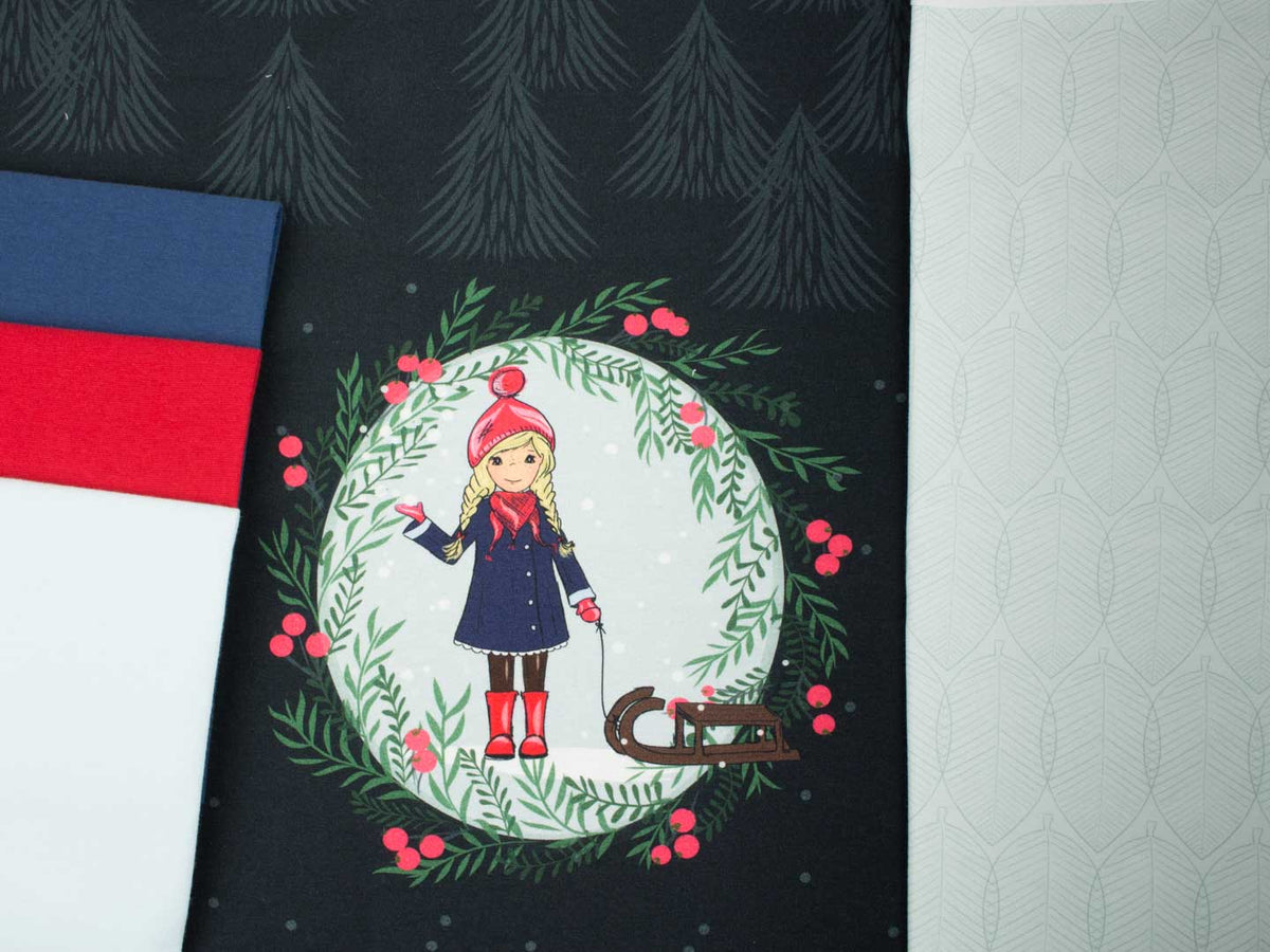Sommer-Sweat-Stoff " snow flurry #sprinkle black" (0,25 Meter)