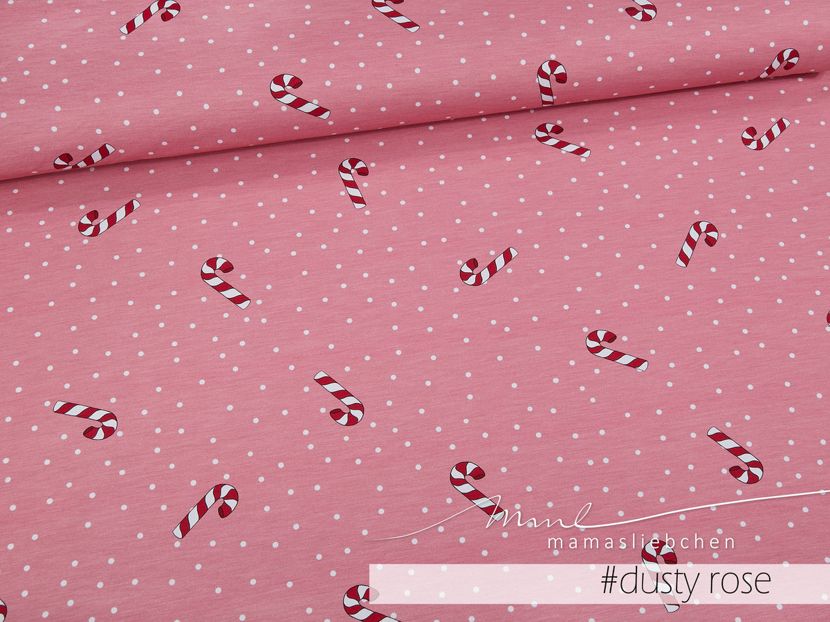 Sommer-Sweat-Stoff "sweethearts candy #dusty rose" (0,5m)