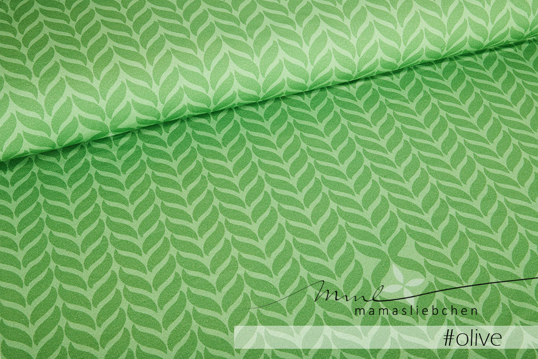 Jersey-Stoff "trailing leaves #olive" (0,5m)