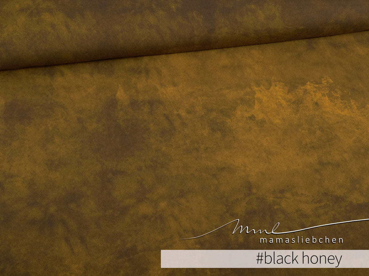 Sommer-Sweat-Stoff "Veggie #black honey" (0,25m)
