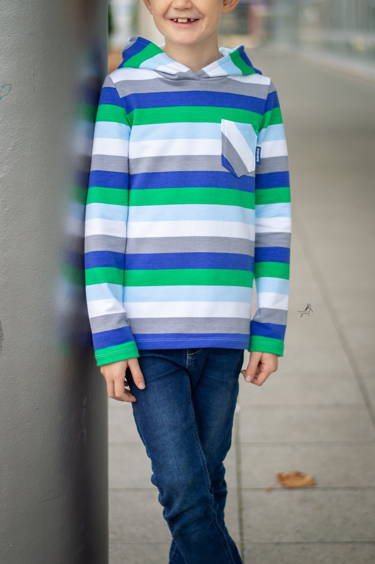 Sommer-Sweat-Stoff #widestripes "clover" (0,25 Meter)