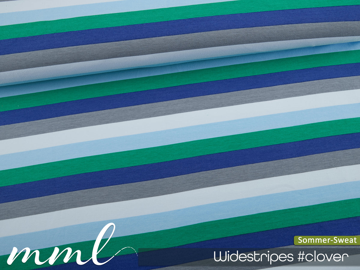 Sommer-Sweat-Stoff #widestripes "clover" (0,25 Meter)