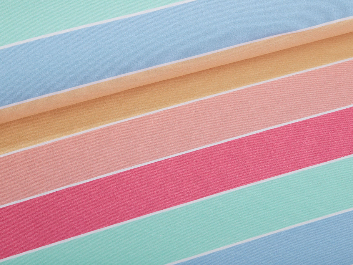 Sommer-Sweat-Stoff "widestripes #easter egg hunt" (0,25m)