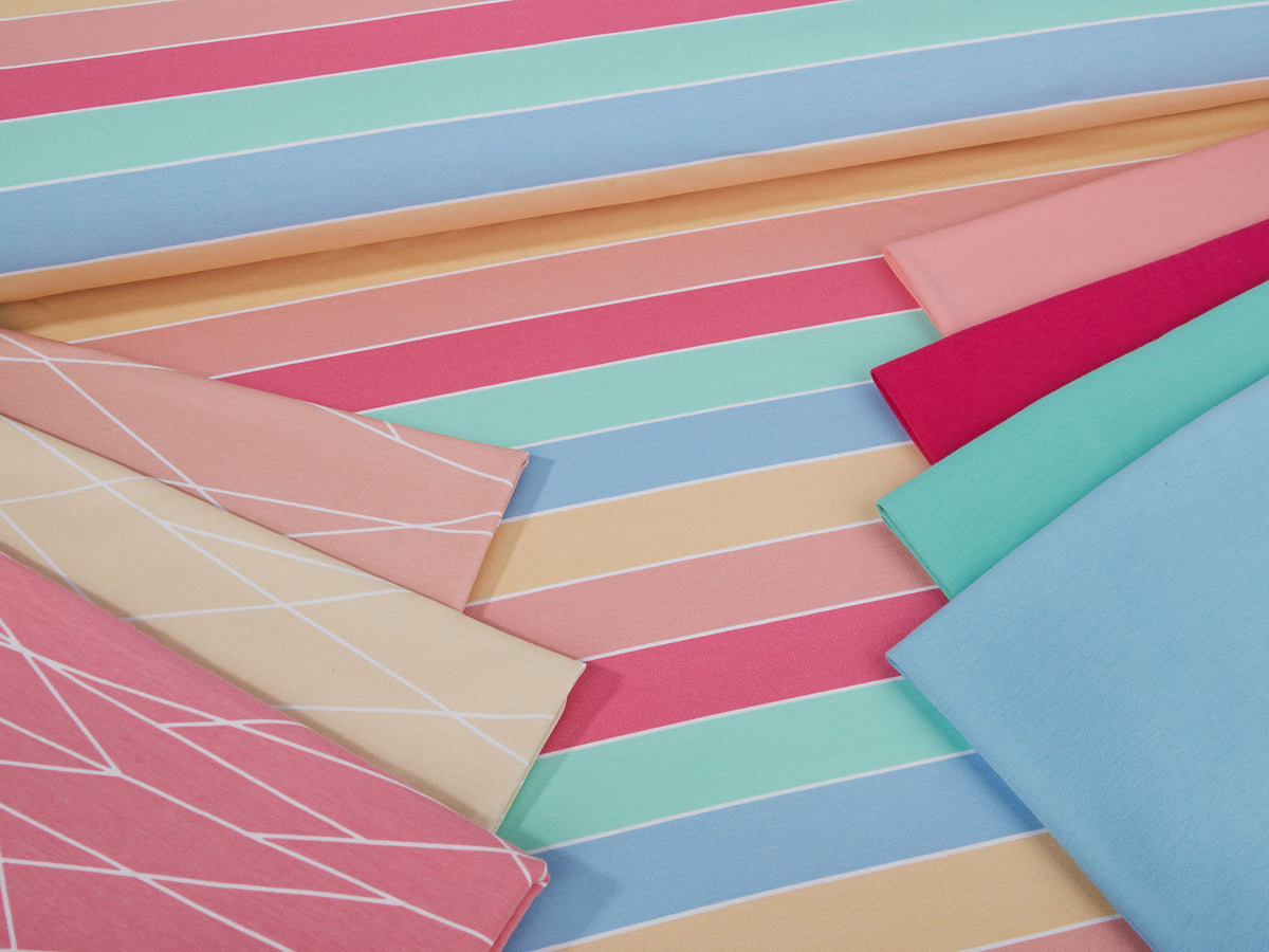 Sommer-Sweat-Stoff "widestripes #easter egg hunt" (0,25m)