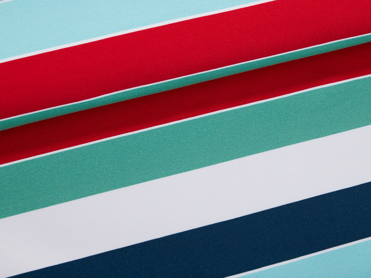 Sommer-Sweat-Stoff "widestripes #ilove summer" (0,25m)