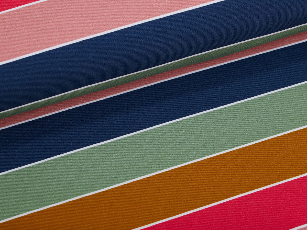 Sommer-Sweat-Stoff "widestripes #ilove sweets" (0,25m)