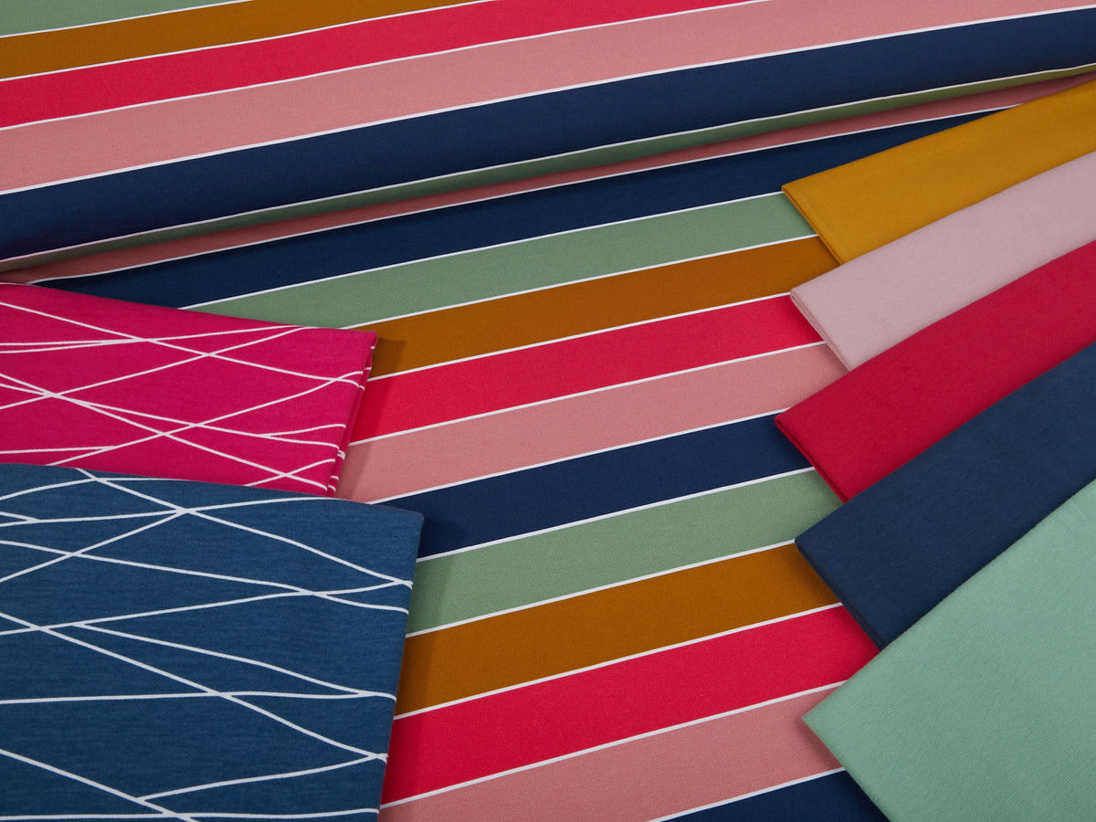 Sommer-Sweat-Stoff "widestripes #ilove sweets" (0,25m)