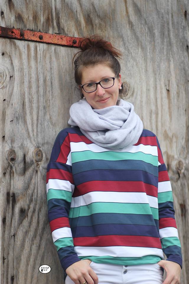Sommer-Sweat-Stoff "widestripes #ilove xmas" (0,25m)