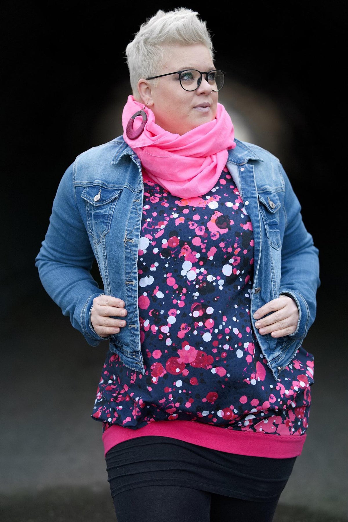 Sommer-Sweat-Stoff "wild&free #new night pink" (0,25m)