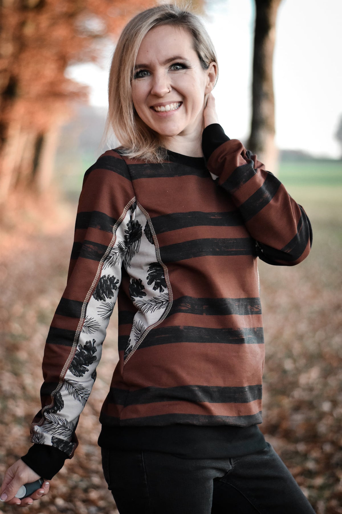 Sommer-Sweat-Stoff "Wood #rust" (0,25m)