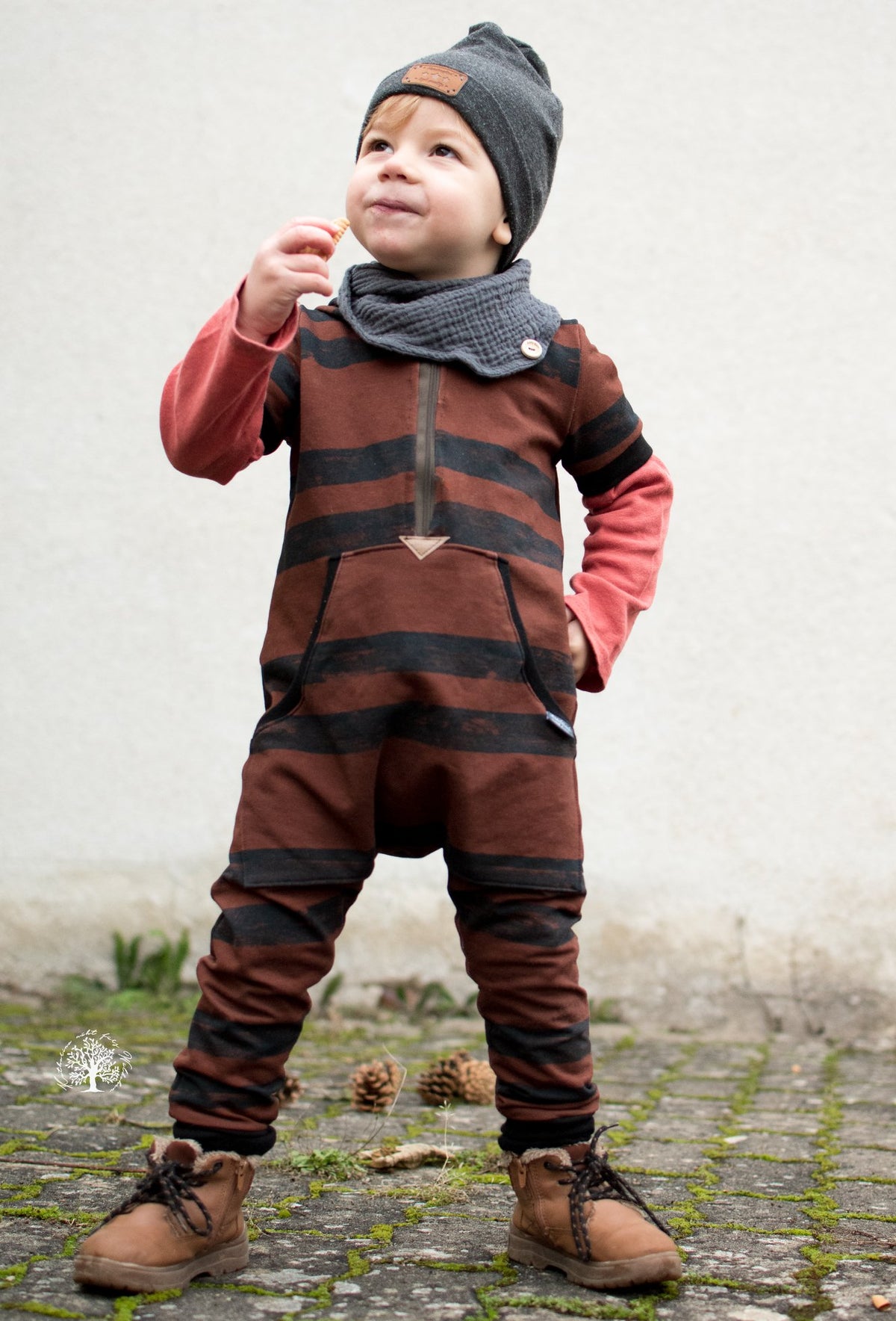 Sommer-Sweat-Stoff "Wood #rust" (0,25m)