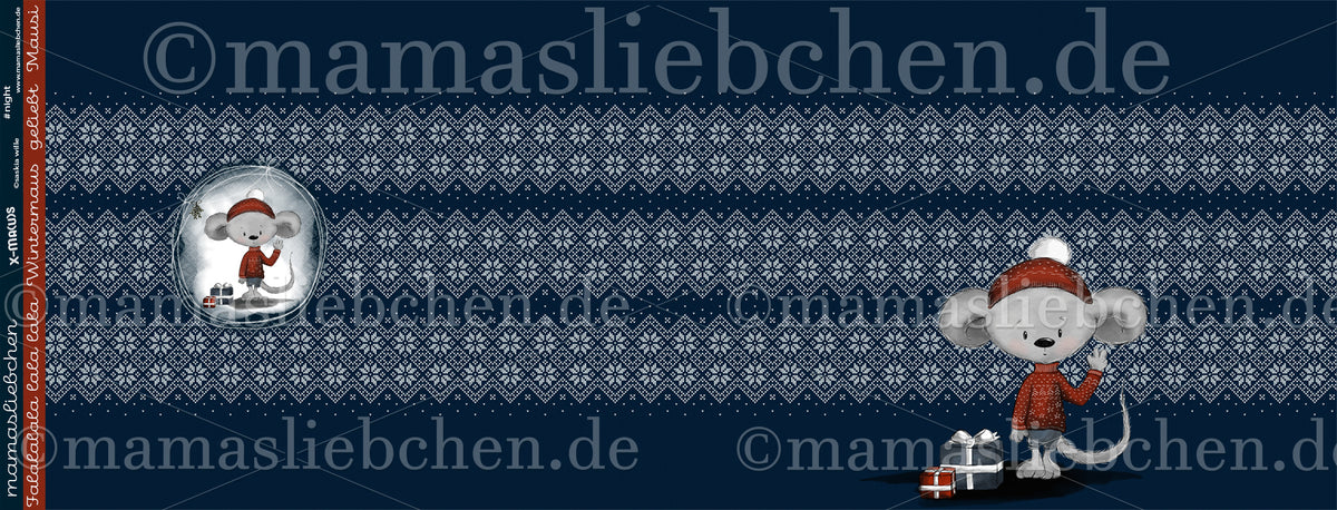 Sommer-Sweat-Stoff "X-Ma(u)s #night" (1 Panel, ca. 0,6m)
