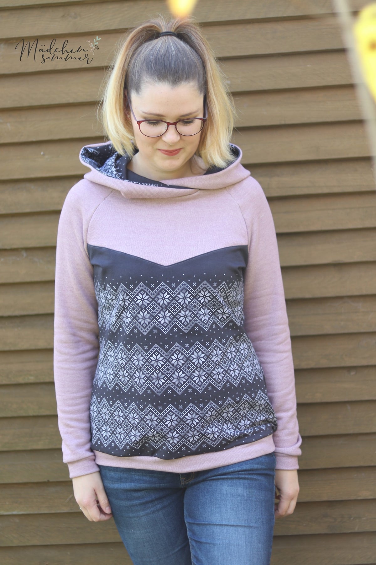 Sommer-Sweat-Stoff "Xmas Kombi #mauve" (0,25m)