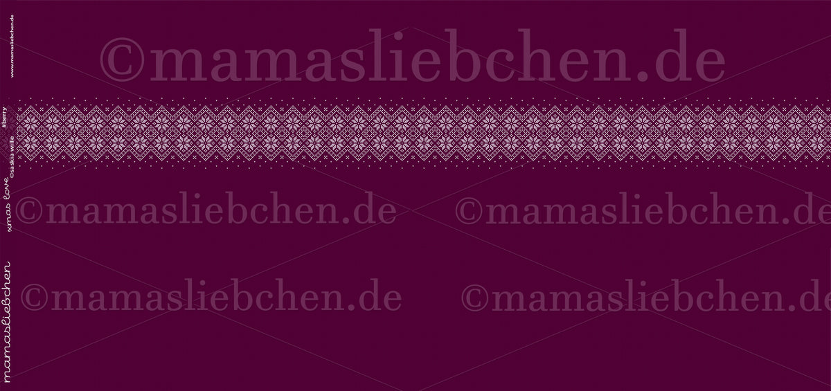 Sommer-Sweat-Stoff "xmas love #violet" (1 Panel, ca. 0,70m)