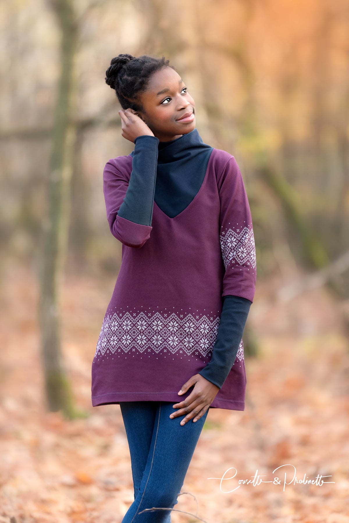 Sommer-Sweat-Stoff "xmas love #violet" (1 Panel, ca. 0,70m)