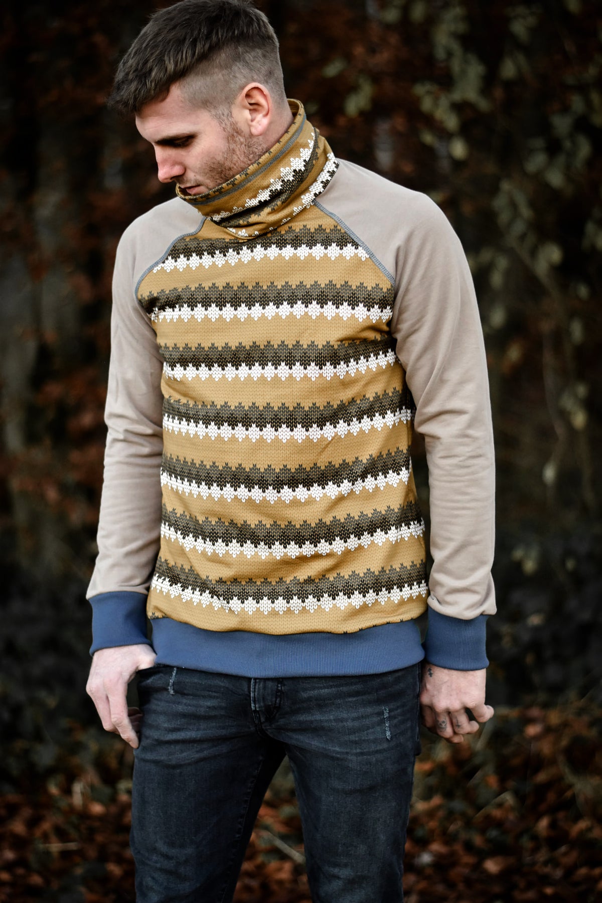 Bio-Sommer-Sweat-Stoff "Zickzack #honey" (0,25m)