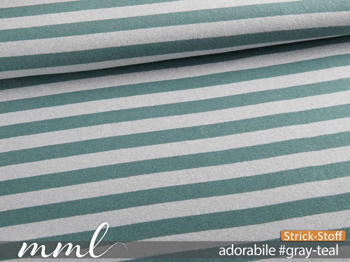 Strick-Stoff "nobile #gray-teal" (0,25 m)