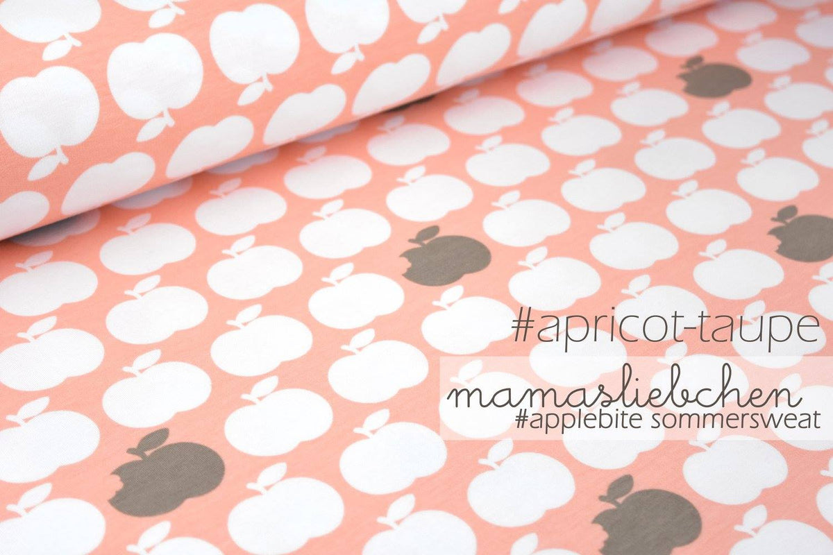 Sommer-Sweat-Stoff #applebite "apricot-taupe" (0,25 Meter)