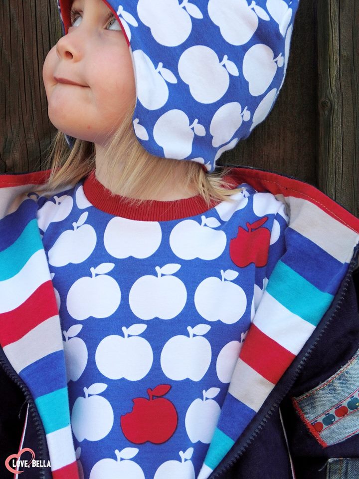 Sommer-Sweat-Stoff #applebite "darkblue-red" (0,25 Meter)