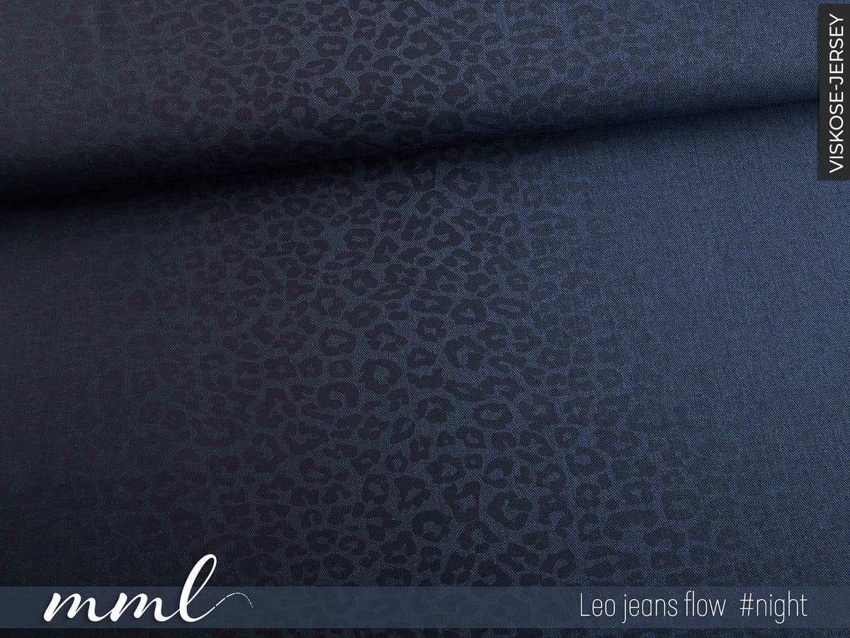 Viskose-Jersey-Stoff "Leo jeans flow #night" (0,25m)