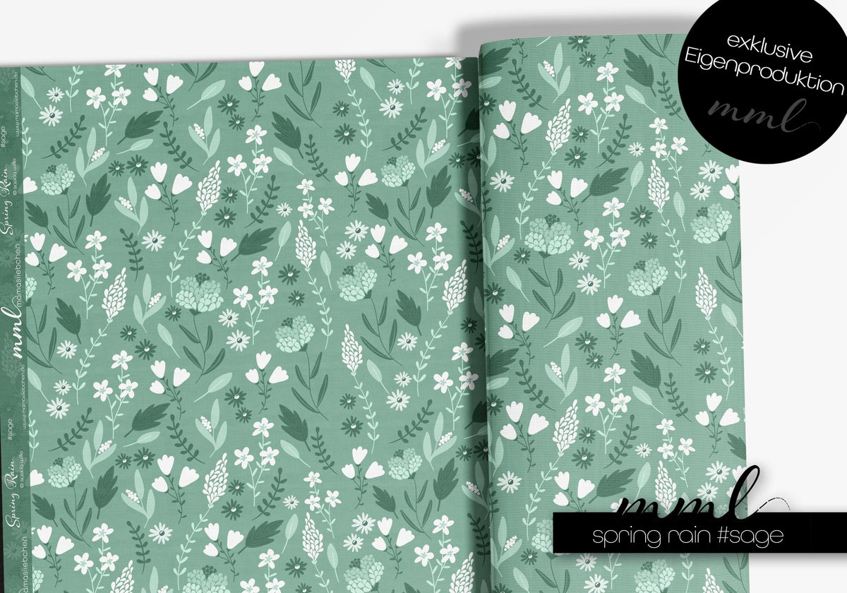 Viskose-Jersey-Stoff "Spring Rain #sage" (0,25m)