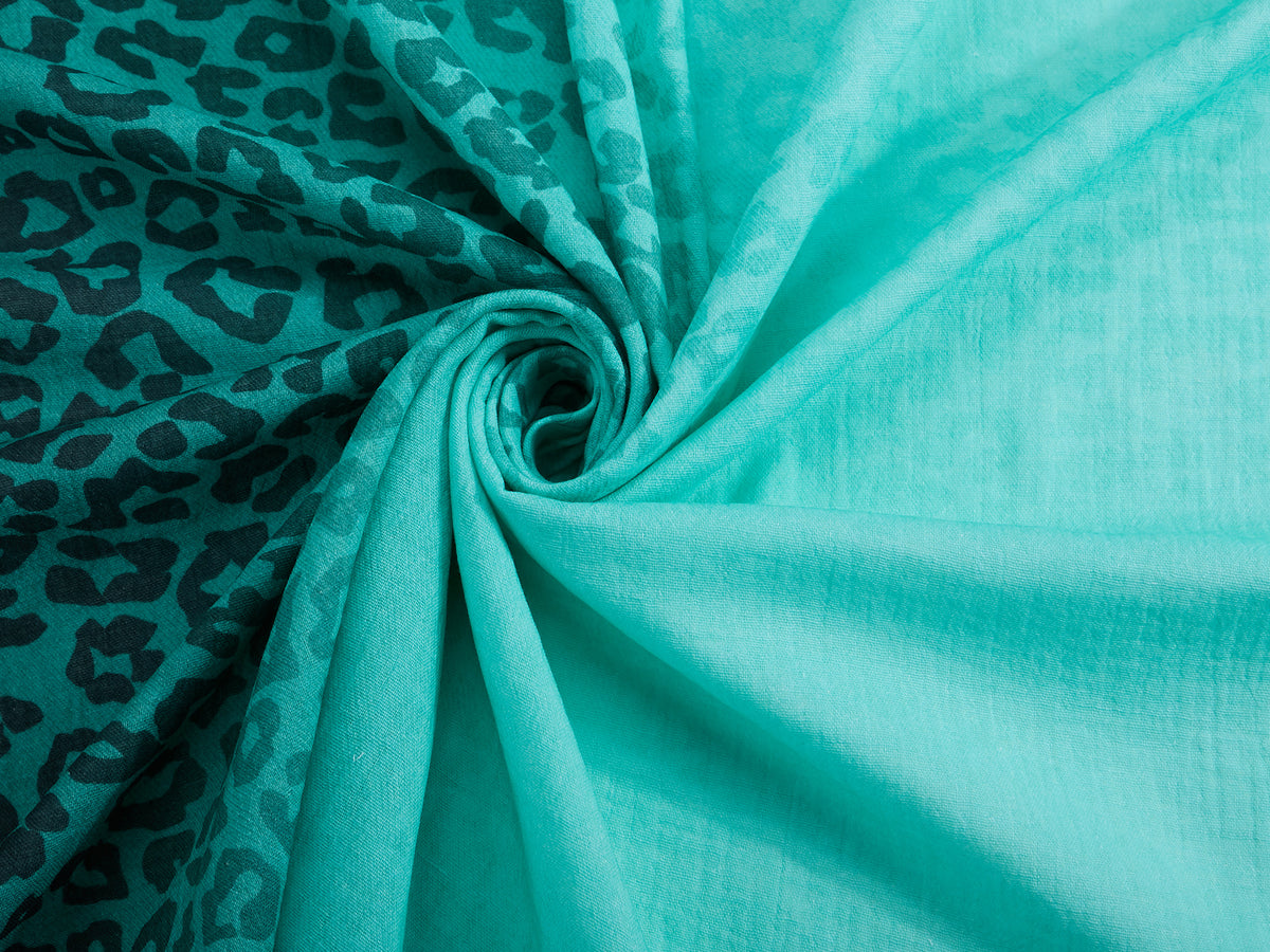 Bio-Bubble-Stoff "basic jeans leo flow #aqua" (0,25 m)
