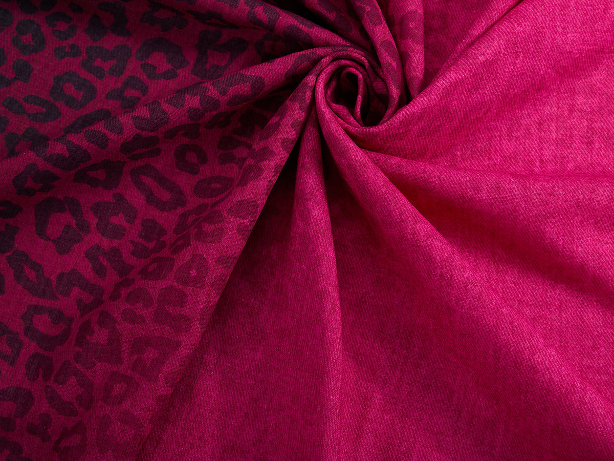 Bio-Bubble-Stoff "basic jeans leo flow #pink" (0,25 m)