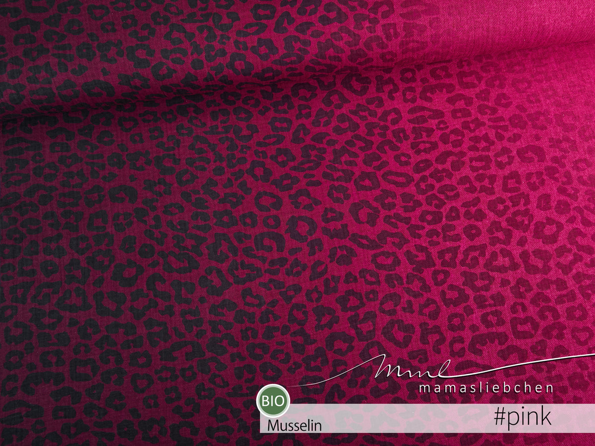 Bio-Bubble-Stoff "basic jeans leo flow #pink" (0,25 m)