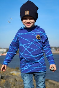 SoftTouch Sommer-Sweat-Stoff "shapelines Basic #blue ocean" (0,25m)