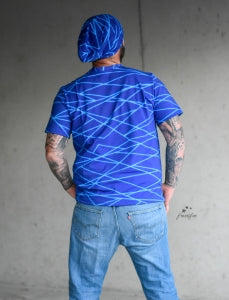 SoftTouch Sommer-Sweat-Stoff "shapelines Basic #blue ocean" (0,25m)