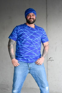 SoftTouch Sommer-Sweat-Stoff "shapelines Basic #blue ocean" (0,25m)