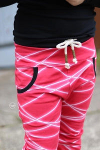 SoftTouch Sommer-Sweat-Stoff "shapelines Basic #pink neon" (0,25m)