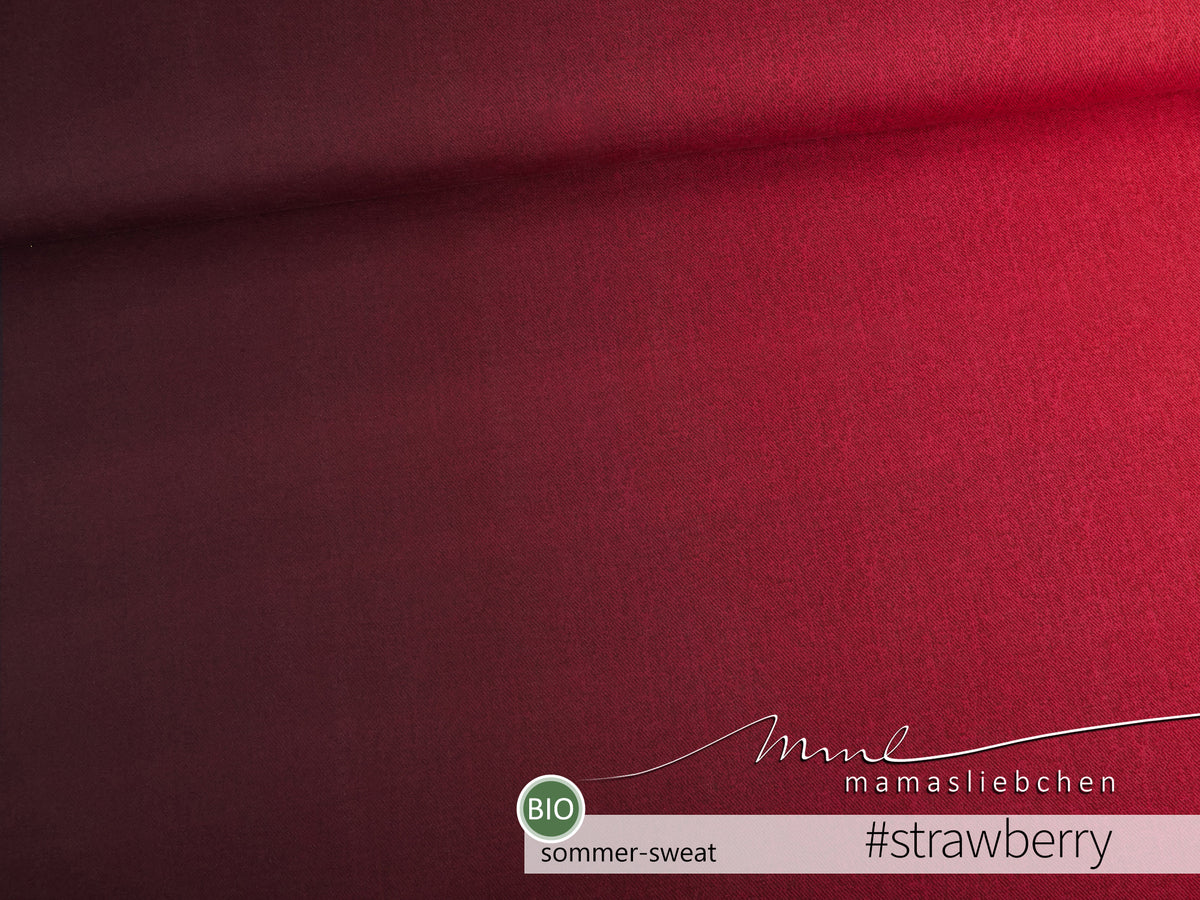 Bio-Sommer-Sweat-Stoff "basic jeans flow #strawberry" (0,25m)
