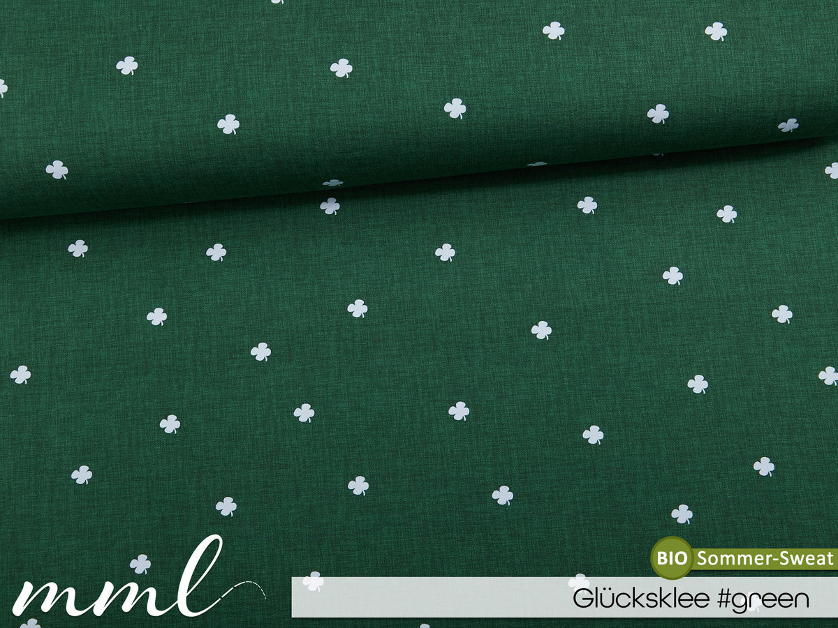 Bio-Sommer-Sweat-Stoff "Glücksklee #green" (0,25m)