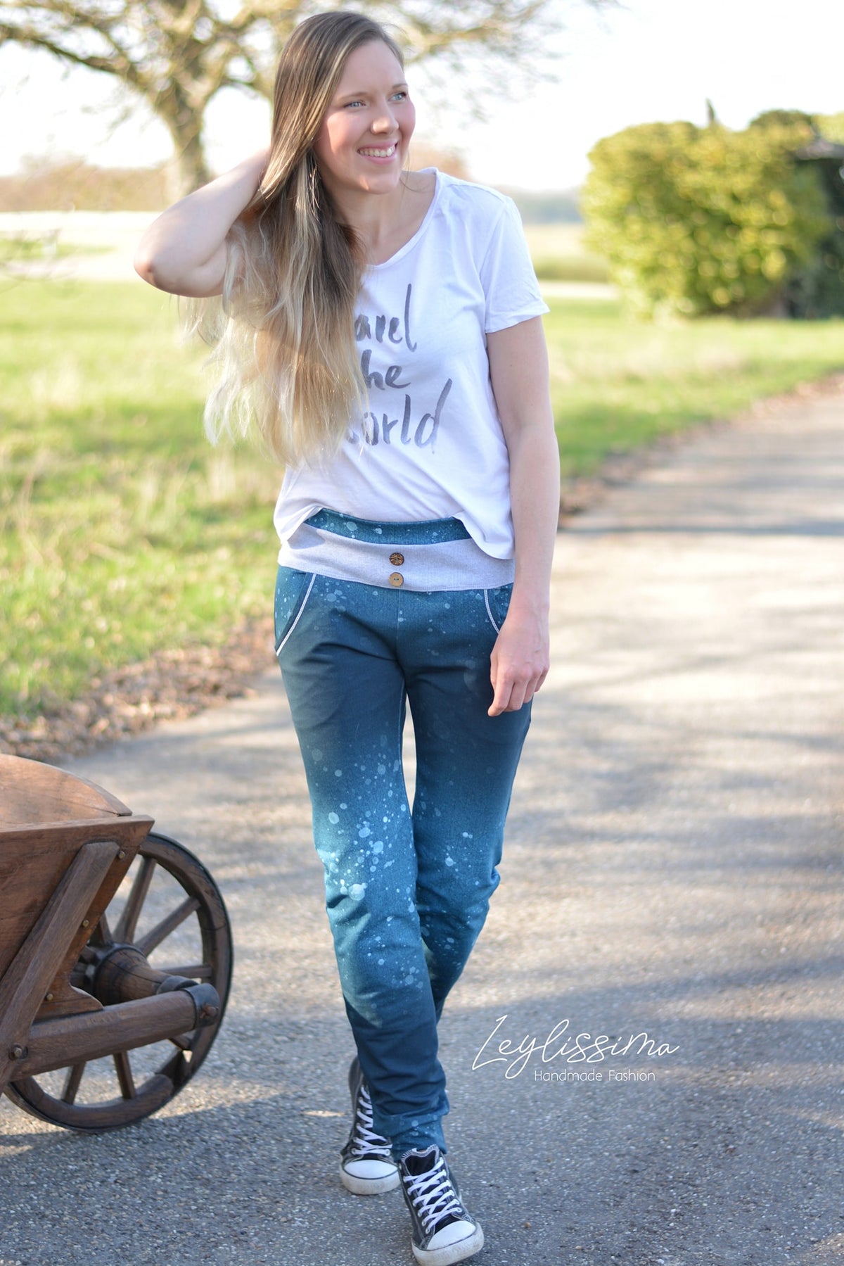 Bio-Sommer-Sweat-Stoff "jeans splash #petrol" (0,5m)