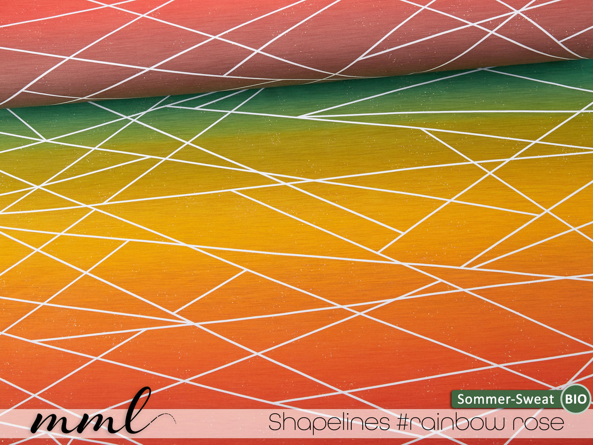 Bio-Sommer-Sweat-Stoff "Shapelines #rainbow rose" (0,25m)