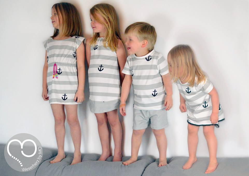 Jersey-Stoff "anchor love #gray" (0,25 m)