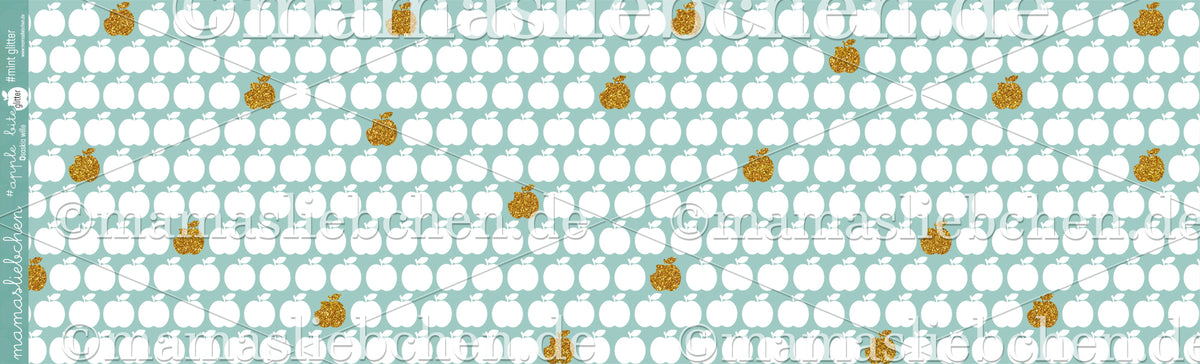 Jersey-Stoff "apple bite glitter #mint glitter" (0,25m)