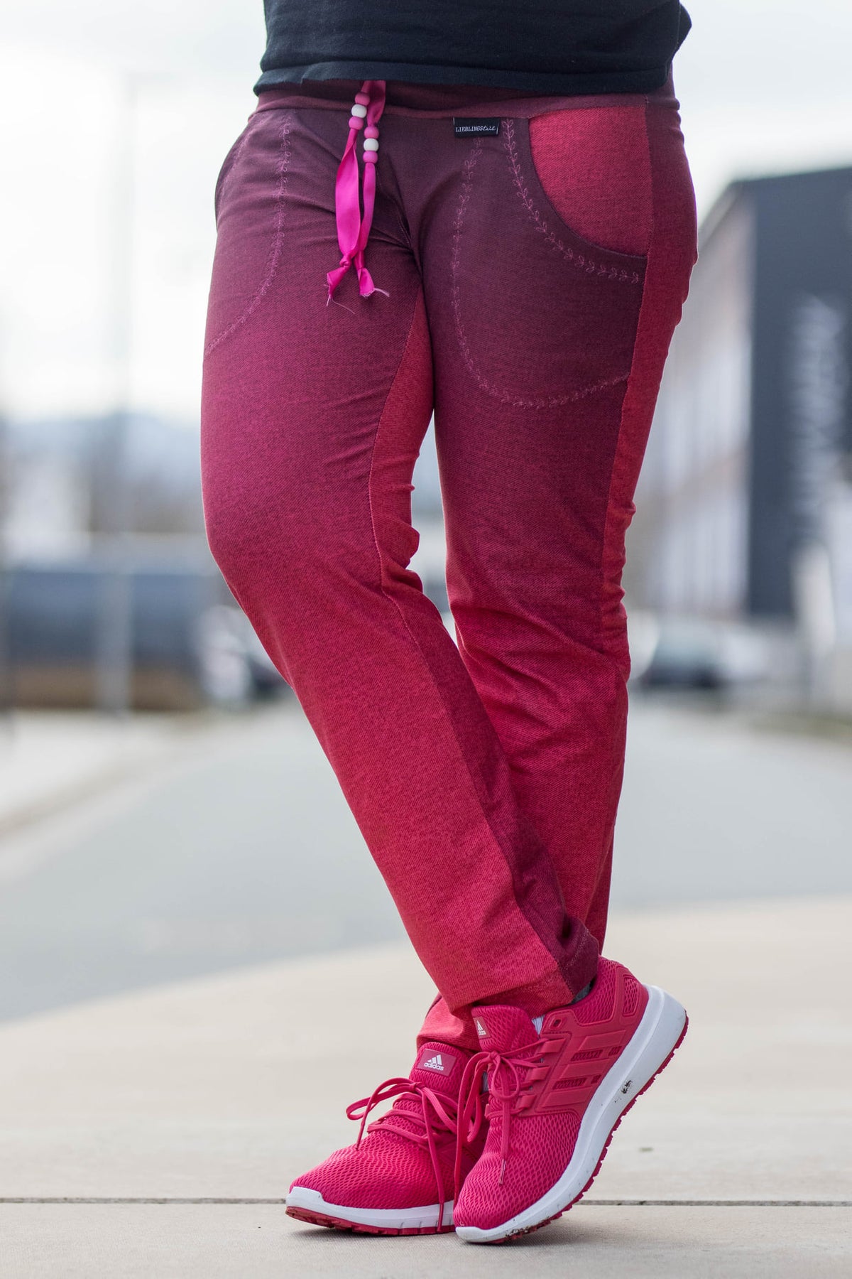 Jersey-Stoff "basic jeans flow #strawberry" (0,25m)