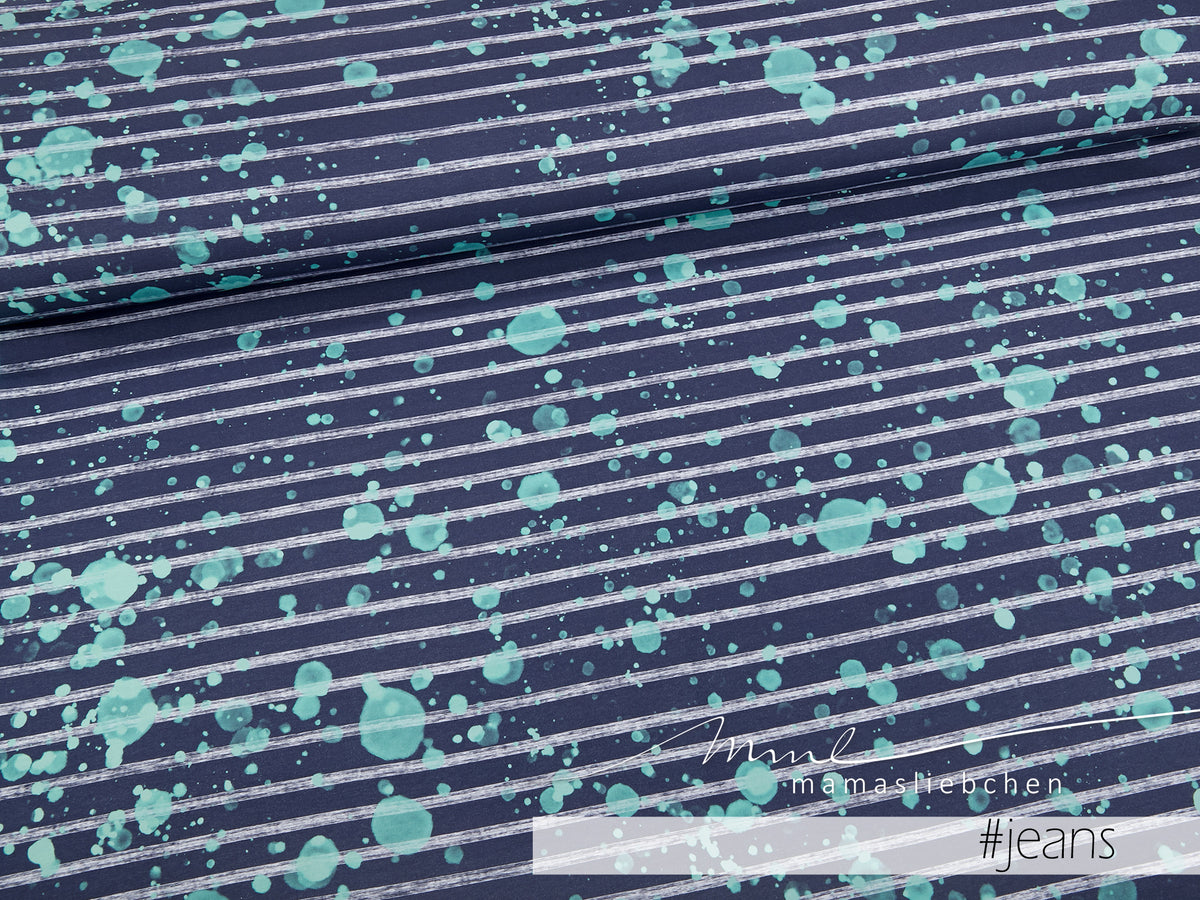 Jersey-Stoff "beach stripes #jeans" (0,25m)